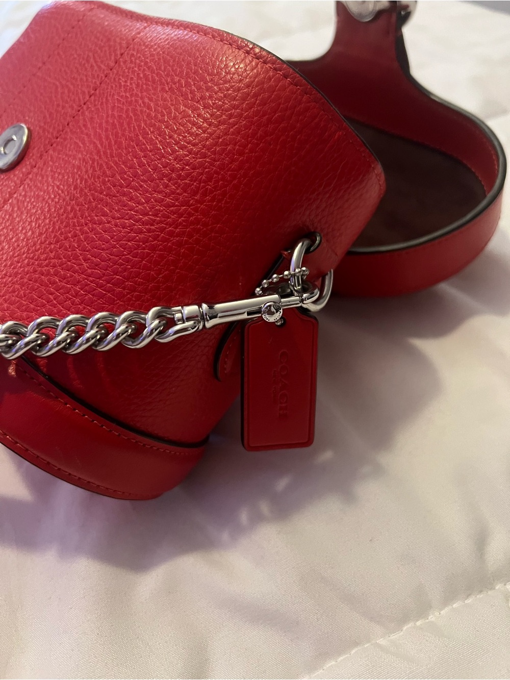 Coach Red and Silver Vanity with Detachable Strap - Picture 4 of 6
